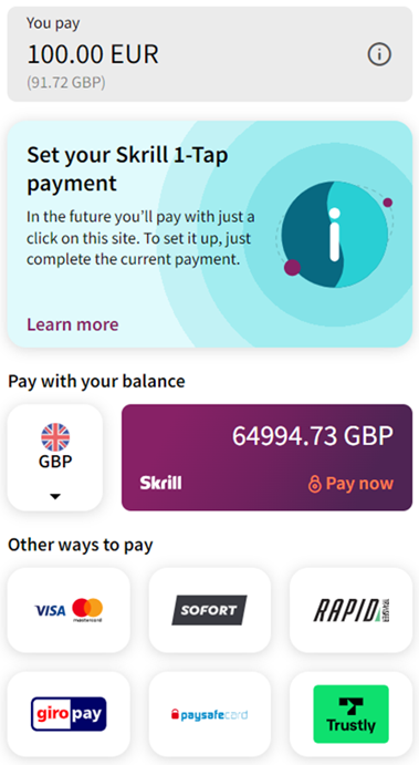 1-Tap setup Login page with hint message