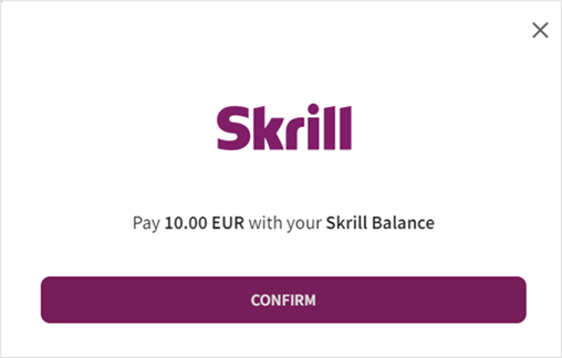 Payment details screen